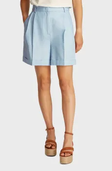 Женские голубые шорты PLEATED Голубой 32 Tommy Hilfiger WW0WW44767