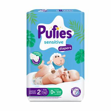 Подгузники Pufies Sensitive размер 2 (4-8 кг), 70 шт Подгузники Pufies Sensitive размер 2 (4-8 кг), 70 шт