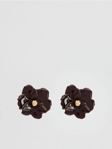 Reserved - Сережки з квітковим мотивом - буряковий - 536FD-83X