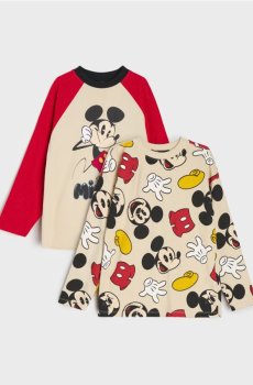 Бавовняні футболки з принтом 2 шт Mickey Mouse - різнобарвний