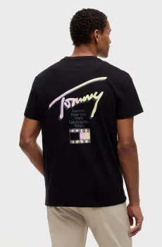 Мужская черная футболка REG CITY SIGN SS TEE EXT Черный M Tommy Jeans DM0DM23253