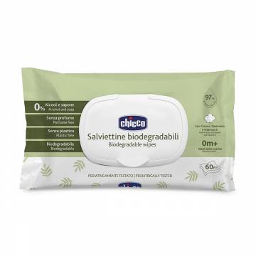 Детские влажные салфетки Chicco биоразлагаемые, от рождения, 60 шт Детские влажные салфетки Chicco биоразлагаемые, от рождения, 60 шт