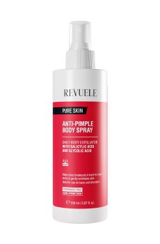 Уценка! Спрей для тела Revuele Pure Skin Anti-Pimple Body Spray против прыщей, с салициловой и гликолевой кислотами, 150 мл