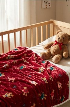 Плед з різдвяним мотивом - червоний