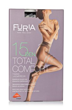 Колготки женские Furia Total Comfort корректирующее талию и бедра, 15 DEN, черные, размер 4