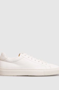 Белые кожаные кеды с логотипом