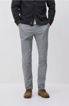 Reserved - Картаті штани-чиноси - світло-сірий - YV905-09X