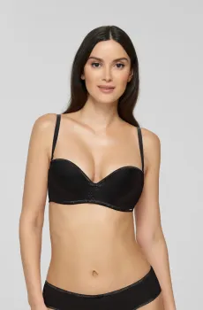 Женский черный бюстгальтер с узором Черный 80D MARC&ANDRE W22-1013-BNM-LY