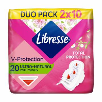 Прокладки гигиенические Libresse Ultra Natural с с алоэ вера и ромашкой, 20 шт Прокладки гигиенические Libresse Ultra Natural с с алоэ вера и ромашкой, 20 шт