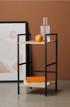 Дворівнева металева полиця - чорний
