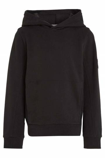 Детская хлопковая кофта Calvin Klein Jeans цвет чёрный однотонная Детская хлопковая кофта Calvin Klein Jeans цвет чёрный однотонная