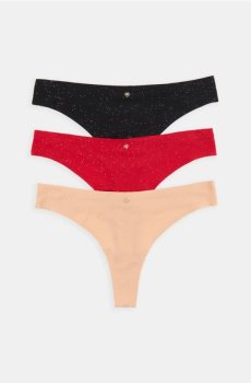 Ребристі стрінги упаковка з 3 - різнобарвний