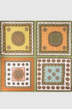 Зеленый платок Contina Tiles из шелка