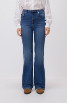 Reserved - Джинси кльош з високою посадкою - синій - 522GE-50J