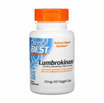 Люмброкиназа Doctors Best Lumbrokinase 20 мг, 60 капсул
