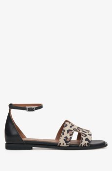 Сандалі шкіряні леопардові Estro ER00115456