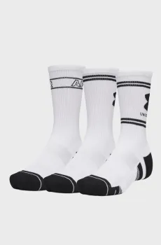 Белые носки (3 пары) New UA Perf Tech Nov 3pk Crw Белый 47.5-50.5 Under Armour 6015141-100