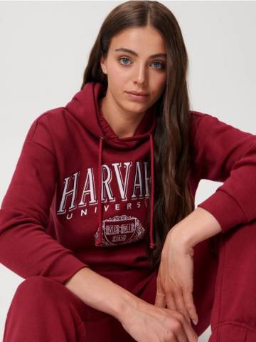 Худі з вишивкою Harvard - темно-фіолетовий Худі з вишивкою Harvard - темно-фіолетовий
