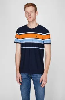 Мужская темно-синяя футболка в полоску Синий 3XL Pierre Cardin PC.-C5 21120.2086