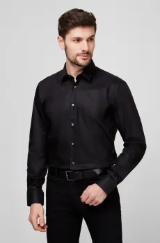 Мужская черная рубашка Черный 44 BOSS 50416086;001