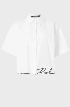 Женская белая рубашка SIGNATURE HEM Белый 40 Karl Lagerfeld B2W11017
