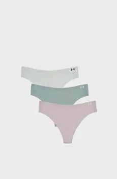 Женские трусики (3 шт) Underwear Thong UA PURE STRETCH NO SHOW THONG - SOLID 3PK Разноцветный S Under Armour 1383893-009