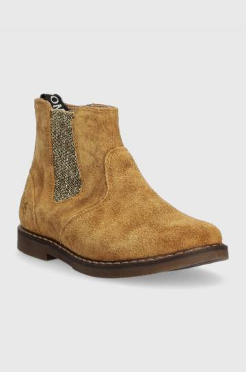 Детские замшевые ботинки Pom Dapi цвет бежевый