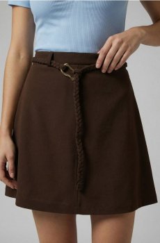 Міді спідниця з плетеним поясом - dark grey jeans