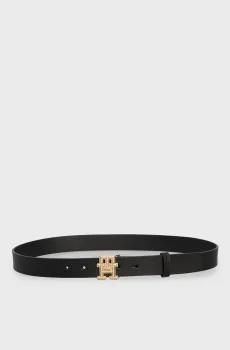 Женский черный кожаный ремень TH MONOGRAM 3.0 Черный 85 Tommy Hilfiger AW0AW17281