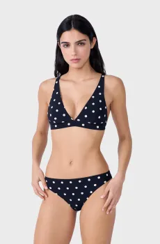 Женский черный лиф от купальника в горошек POLKY Черный XL Etam 6552780