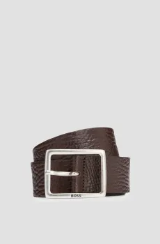 Мужской коричневый кожаный ремень Коричневый 115 BOSS 50481028;202