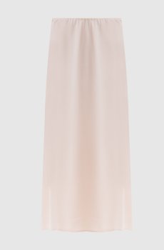 Розовая юбка миди с шелком