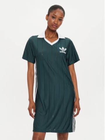 adidas Повсякденна сукня adicolor 3-Stripes IX5507 Зелений Loose Fit adidas Повсякденна сукня adicolor 3-Stripes IX5507 Зелений Loose Fit