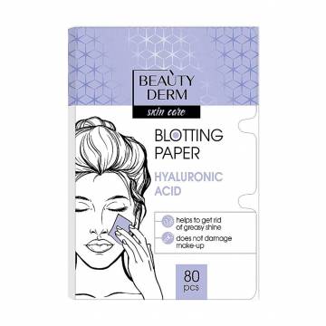 Матирующие салфетки для лица BEAUTYDERM Skin Care Blotting Paper с гиалуроновой кислотой, 80 шт Матирующие салфетки для лица BEAUTYDERM Skin Care Blotting Paper с гиалуроновой кислотой, 80 шт