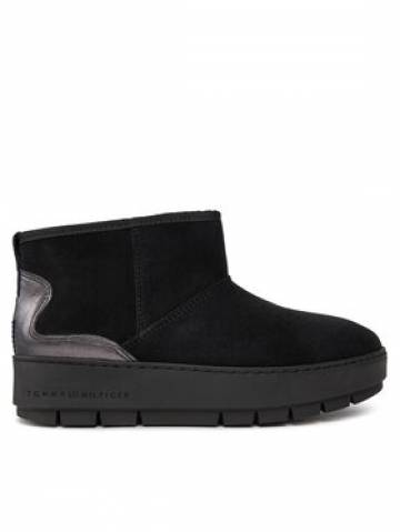 Tommy Hilfiger Снігоходи Metallic Suede Snowboot FW0FW07850 Чорний Tommy Hilfiger Снігоходи Metallic Suede Snowboot FW0FW07850 Чорний