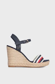 Женские темно-синие босоножки CORPORATE WEDGE Синий 40 Tommy Hilfiger FW0FW07086