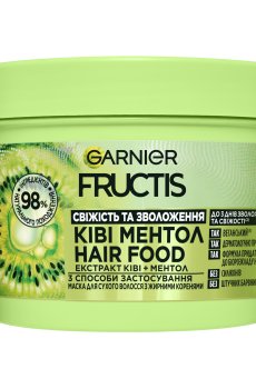 Маска Garnier Fructis Hair Food для сухих волос с жирными корнями, с киви и ментолом, 400 мл