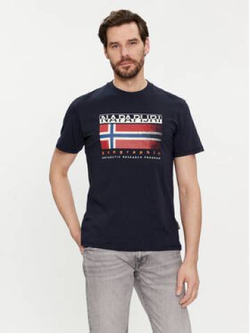 Napapijri Футболка S-Kreis NP0A4HQR Cиній Regular Fit Napapijri Футболка S-Kreis NP0A4HQR Cиній Regular Fit