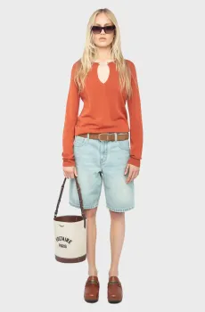 Женский терракотовый джемпер Sayan Красный L ZADIG&VOLTAIRE KWSW02794_SIENNA