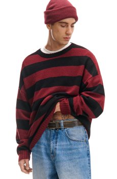 Cropp - Джемпер у смужку - темно-бордовий