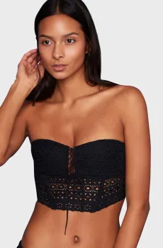 Женский черный бюстгальтер-бандо PREAMBULE Черный 80B Etam 6505643