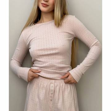 Лонгслив женский Miso Пудра, размер S (13799) Лонгслив женский Miso Пудра, размер S (13799)