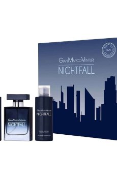 Парфюмированный набор мужской Gian Marco Venturi Nightfall (парфюмированная вода, 50 мл + шампунь для волос и тела, 2*100 мл)