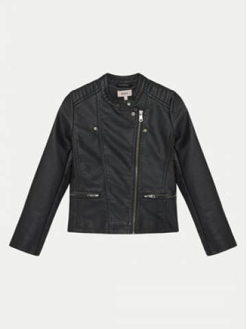 Kids ONLY Куртка зі штучної шкіри Freya 15198182 Чорний Regular Fit Kids ONLY Куртка зі штучної шкіри Freya 15198182 Чорний Regular Fit