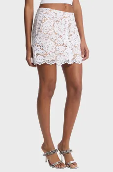 Женская белая юбка FLORAL LACE Белый 36 Michael Kors MS570HIGTA