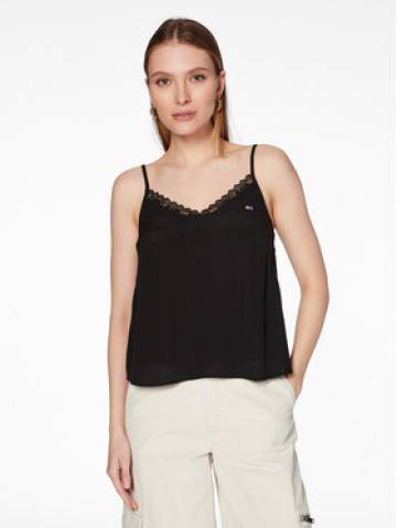 Tommy Jeans Топ Essential DW0DW15198 Чорний Regular Fit Tommy Jeans Топ Essential DW0DW15198 Чорний Regular Fit