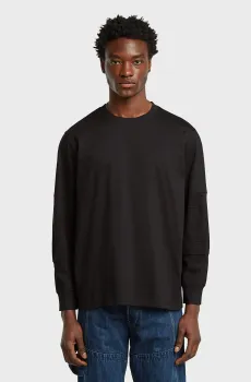 Мужской черный лонгслив Черный L G-Star RAW D26831,C336