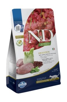 Сухой корм для кошек Farmina N&D Quinoa Digestion при нарушении пищеварения, с ягнёнком и киноа, 300 г