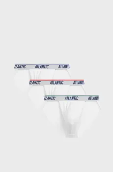 Мужские белые брифы (3 шт) Белый M Atlantic 3MP-220