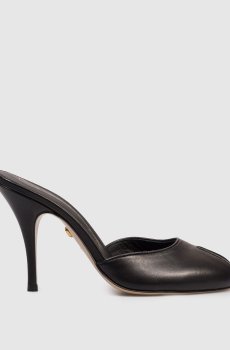 Черные кожаные мюли